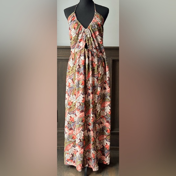 Wild Fable Floral Halter Maxi Dress - Pink and Green NWT 1X - Picture 2 of 10